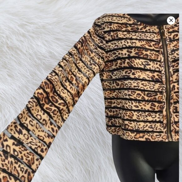 🐆 Ark & Co Animal Print Cropped Jacket – Size L (M/L Fit) 🐆 - Picture 6 of 9